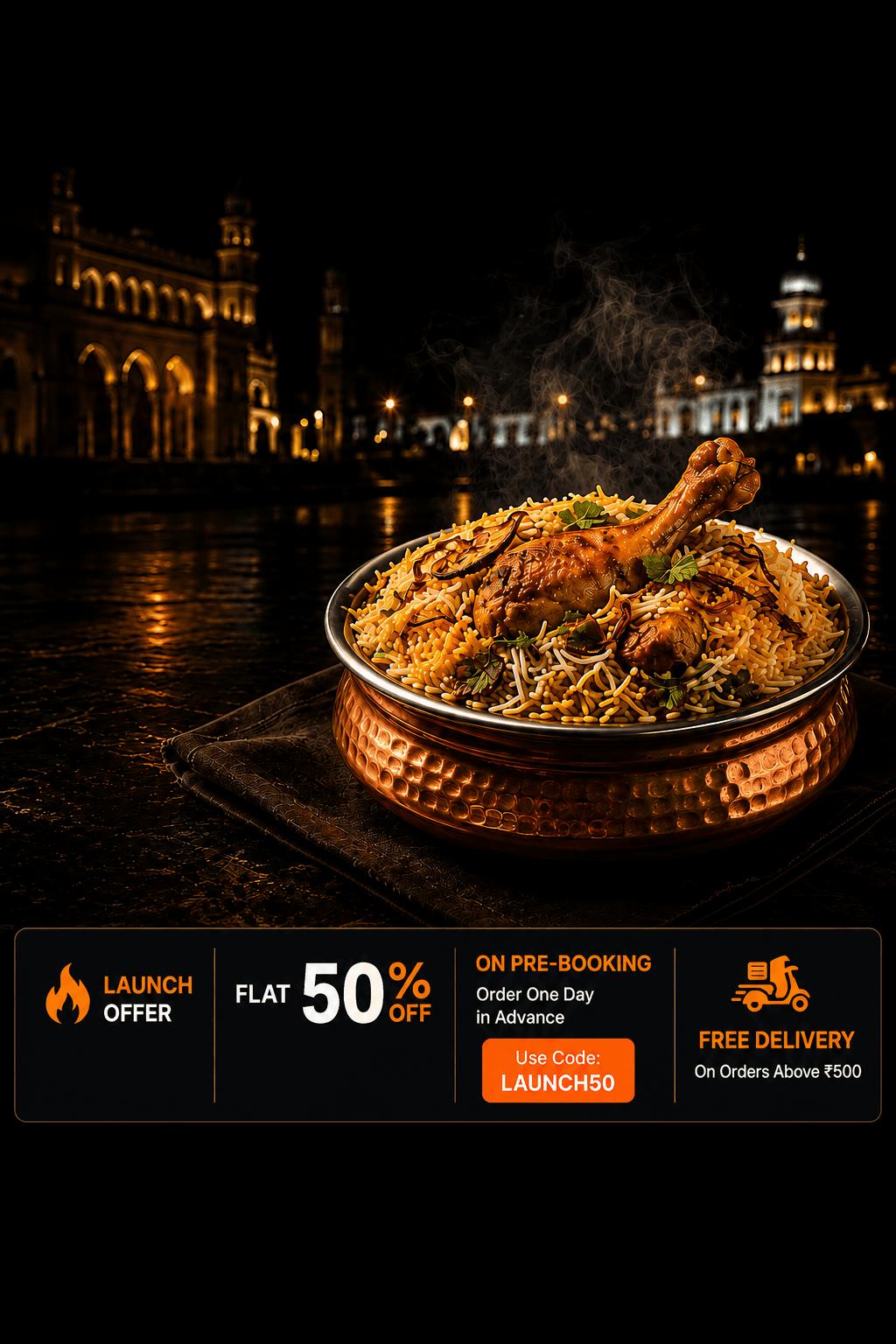 Lucknowi Biryani hero background